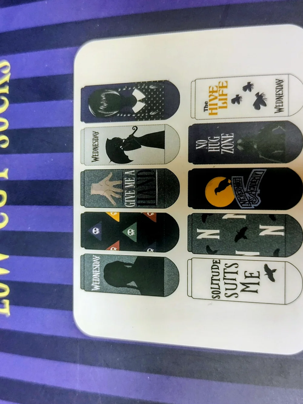 Wednesday Addams Themed Low Cut Socks - 10 Pairs - Black & Gray